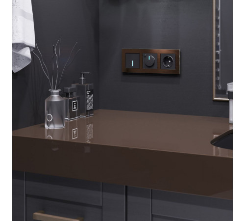 Сенсорный выключатель одноклавишный Wi-Fi Werkel с подсветкой черный W4510108 4690389171253