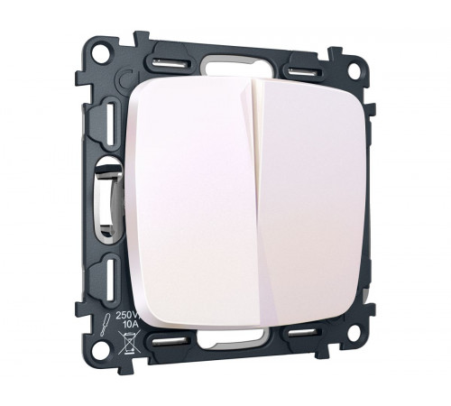 Комплект механизма 2-клавишного перекрестного выключателя Ambrella Volt 10A-250V OMEGA MO203030 Жемчуг QUANT (OP2030, VM125)