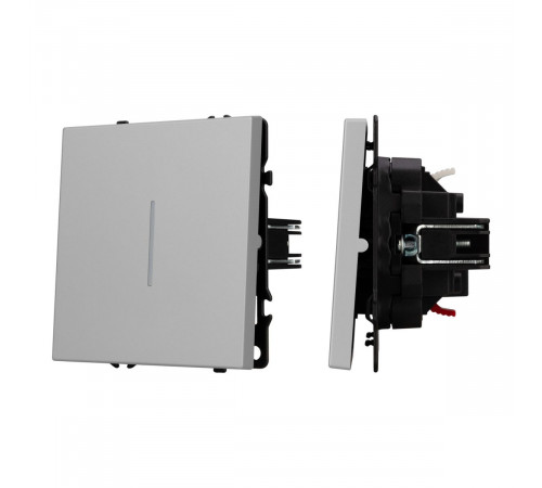 Выключатель проходной 1 кл подсветка софт-тач никель Arlight SWT-MKP1-SFPL-L-IS (250V, 10A) 059431(1)