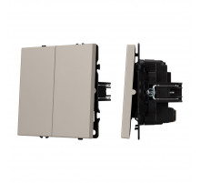 Механизм выключателя двухклавишный перекрёстный Arlight SWT-NOBE-MKX2-SFPL-CA (230V, 10A) (Кашемир) 061791