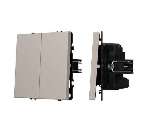 Механизм выключателя двухклавишный перекрёстный Arlight SWT-NOBE-MKX2-SFPL-CA (230V, 10A) (Кашемир) 061791