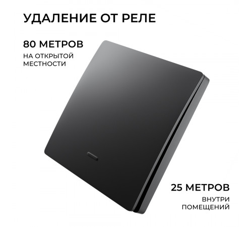 Выключатель кинетический 1кл., IP44, 2,4 ГГц, Smart, чер. Apeyron 04-81