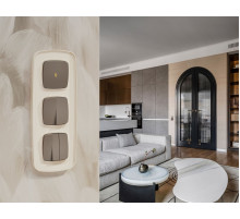 Комплект механизма 2-клавишного перекрестного выключателя Ambrella Volt 10A-250V OMEGA MO633030 Темная бронза матовый QUANT (OP6330, VM125)