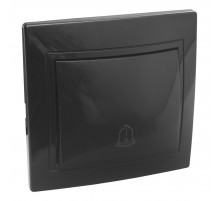 Выключатель кнопка звонковая скрытой установки 6А IP20, черная (керамика) 