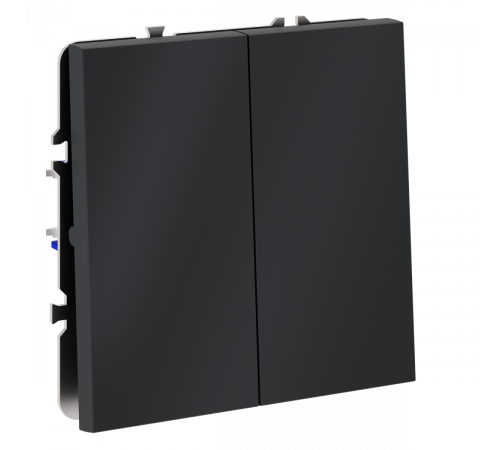 Перекрестный переключатель встраиваемый Voltum S70 двухклавишный 10А, (графит) VLS020507