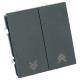 Выключатель двухклавишный Stekker Эмили RSW10-5116-05 черный уголь soft touch 50824
