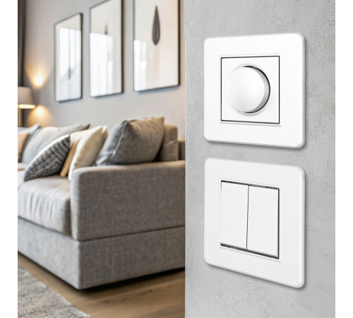 Выключатель двухклавишный Arte Milano SET16-1-30-2 white