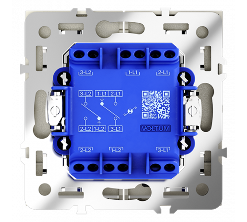 Проходной переключатель двухклавишный с подсветкой Voltum S70 VLS020405