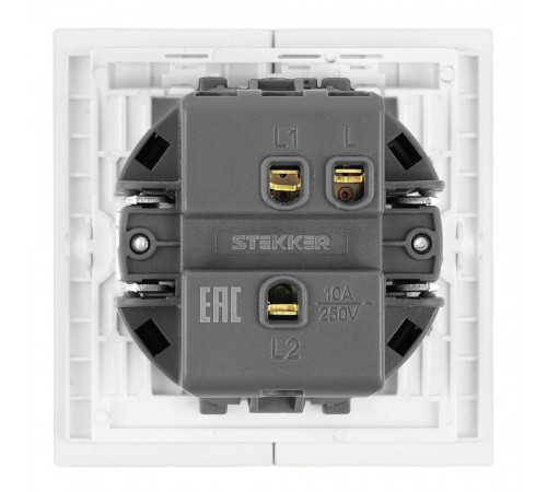 Переключатель 1-клавишный (механизм) Stekker Мия 250В 10A RSW10-3105-01 белая магнолия 50433