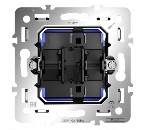 Механизм выключателя одноклавишного 10А Voltum S70 VLS0101M