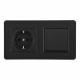Выключатель одноклавишный с розеткой Arte Milano SET16-2-40-1-30-1 black