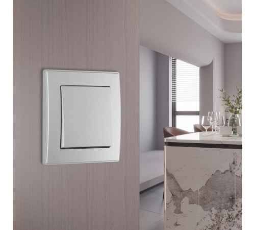 Выключатель одноклавишный Arte Milano SET06-1-30-1 silver