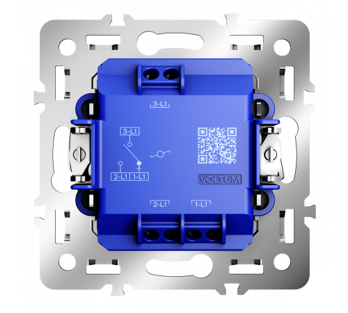 Механизм проходного переключателя одноклавишного 10А Voltum S70 VLS0103M
