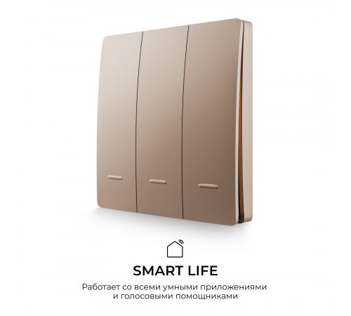 Выключатель кинетический 3кл., IP44, 2,4 ГГц, Smart, беж. Apeyron 04-77