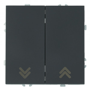 Выключатель двухклавишный Stekker Эмили RSW10-5116-05 черный уголь soft touch 50824