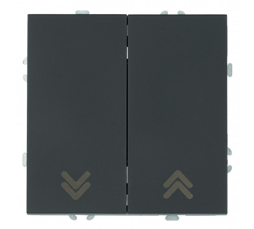 Выключатель двухклавишный Stekker Эмили RSW10-5116-05 черный уголь soft touch 50824