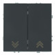 Выключатель двухклавишный Stekker Эмили RSW10-5116-05 черный уголь soft touch 50824