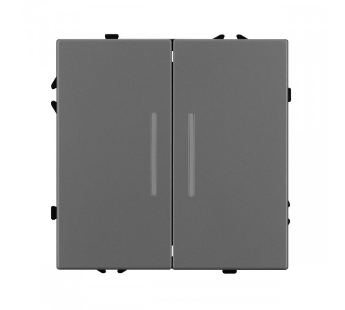 Механизм выключателя двухклавишный непроходной Arlight LED SWT-NOBE-MK02-SFPL-L-GR (230V, 10A) 054266