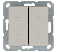 Выключатель двухклавишный для штор 10A 250V с накладкой, цвет Тауп Jasmart G3028T