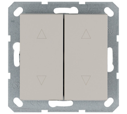Выключатель двухклавишный для штор 10A 250V с накладкой, цвет Тауп Jasmart G3028T