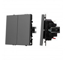 Механизм выключателя двухклавишный проходной Arlight SWT-NOBE-MKP2-SFPL-GR (230V, 10A) 054257