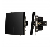 Механизм выключателя двухклавишный непроходной Arlight SWT-TENDO-MK02-PL-BK (230V, 10A) 054059