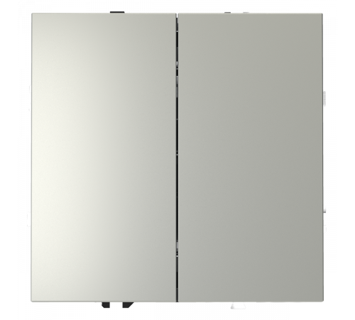 Перекрестный переключатель встраиваемый Voltum S70 двухклавишный 10А, (сталь) VLS020505