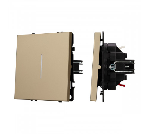 Механизм выключателя одноклавишный непроходной Arlight LED SWT-NOBE-MK01-SFPL-L-GD (230V, 10A) 054259