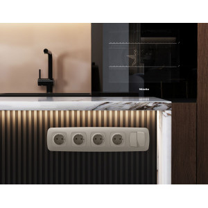 Комплект механизма 2-клавишного перекрестного выключателя Ambrella Volt 10A-250V OMEGA MO363030 Серо-бежевый матовый QUANT (OP3630, VM125)