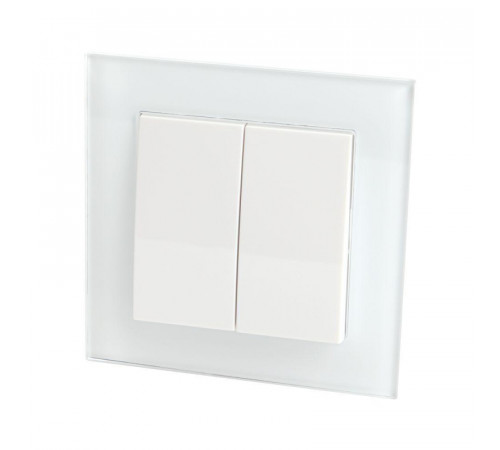 Выключатель двухклавишный Stekker Катрин белый GLS10-7004-01 39165