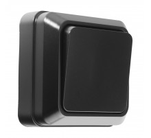 Выключатель 1-кл. открытой установки IP20 10А, черный General Альфа 477048