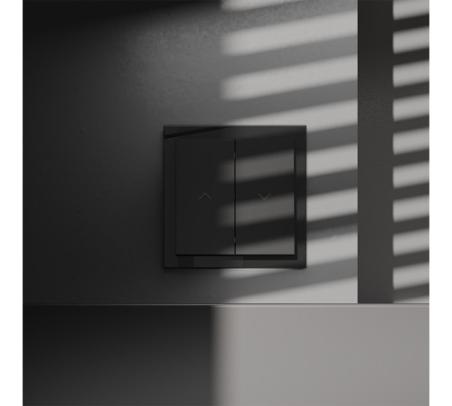 Выключатель встраиваемый Voltum S70 для жалюзи 10А, (черный матовый) VLS020708