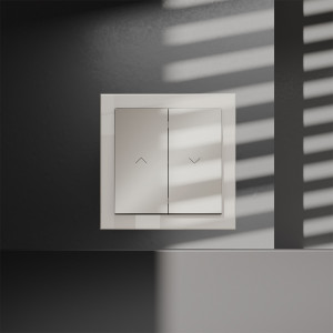 Выключатель встраиваемый Voltum S70 для жалюзи 10А, (кашемир) VLS020703
