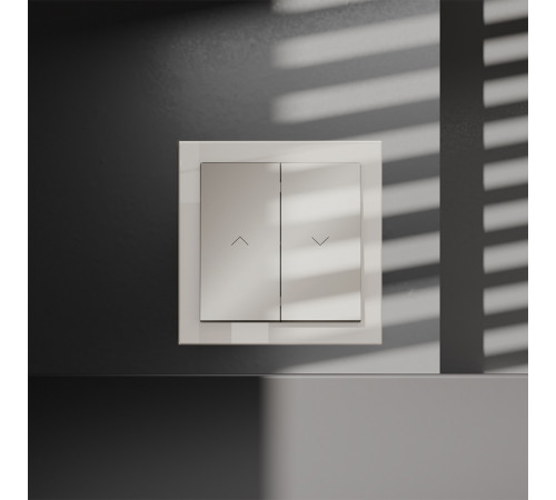 Выключатель встраиваемый Voltum S70 для жалюзи 10А, (кашемир) VLS020703