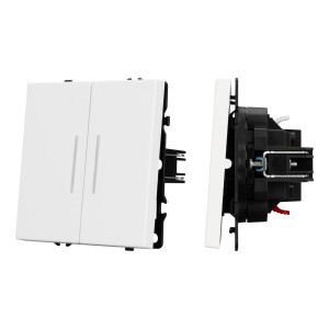 Выключатель проходной 2 кл подсветка софт-тач белый кварц Arlight SWT-MKP2-SFPL-L-WH (250V, 10A) 054240(1)