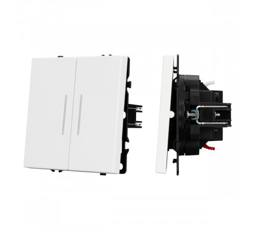 Выключатель проходной 2 кл подсветка софт-тач белый кварц Arlight SWT-MKP2-SFPL-L-WH (250V, 10A) 054240(1)