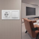 Выключатель одноклавишный с розеткой Arte Milano SET16-2-40-1-30-1 silver
