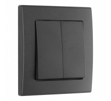Выключатель двухклавишный Arte Milano SET06-1-30-2 black