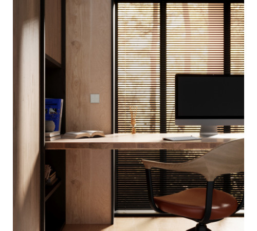 Выключатель встраиваемый Voltum S70 для жалюзи 10А, (кашемир) VLS020703