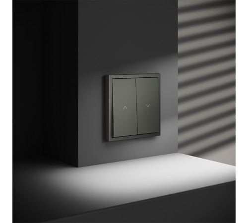 Выключатель встраиваемый Voltum S70 для жалюзи 10А, (титан) VLS020706