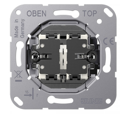 Механизм серии LS1912 двухклавишный, крепление винтами, без монтажных лапок Jung K505EU