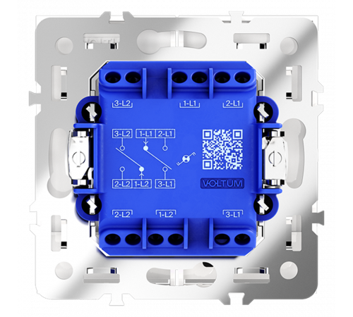Проходной переключатель двухклавишный с подсветкой Voltum S70 VLS020401