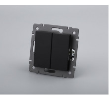 Механизм выключателя двухклавишный самовозвратный Arlight SWT-MKR2-PL-BK-V (250V, 10A) 049884