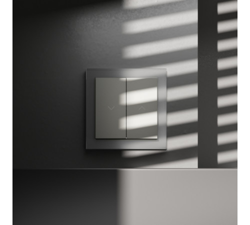 Выключатель встраиваемый Voltum S70 для жалюзи 10А, (сталь) VLS020705
