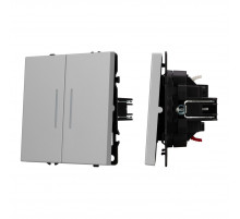 Выключатель звонковый 2 кл подсветка софт-тач никель Arlight SWT-MKR2-SFPL-L-IS (250V, 10A) 061788(2)
