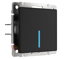 Сенсорный выключатель одноклавишный Wi-Fi Werkel с подсветкой черный W4510108 4690389171253