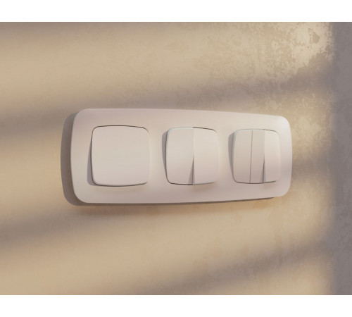 Комплект механизма 2-клавишного перекрестного выключателя Ambrella Volt 10A-250V OMEGA MO203030 Жемчуг QUANT (OP2030, VM125)