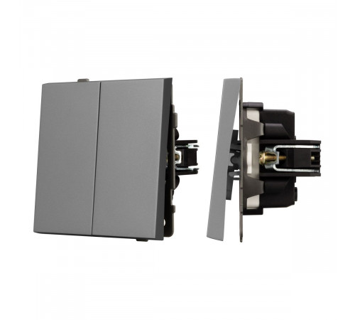 Механизм выключателя двухклавишный проходной Arlight SWT-TENDO-MKP2-PL-GR (230V, 10A) 054068 Механизм выключателя двухклавишный проходной Arlight SWT-TENDO-MKP2-PL-GR (230V, 10A) 054068