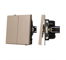 Механизм выключателя двухклавишный непроходной Arlight SWT-TENDO-MK02-PL-GD (230V, 10A) 054061