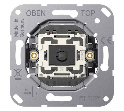 Механизм серии LS1912 одноклавишный, проходной, крепление винтами, без монтажных лапок Jung K506EU